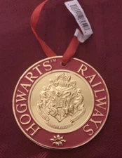 Universal Studios Harry Potter Hogwarts Railways Metal Ornament NEW
