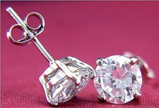 New 925 Sterling Silver Fashion Women's Clear 0.18 CT CZ Stud Earrings 3 mm 