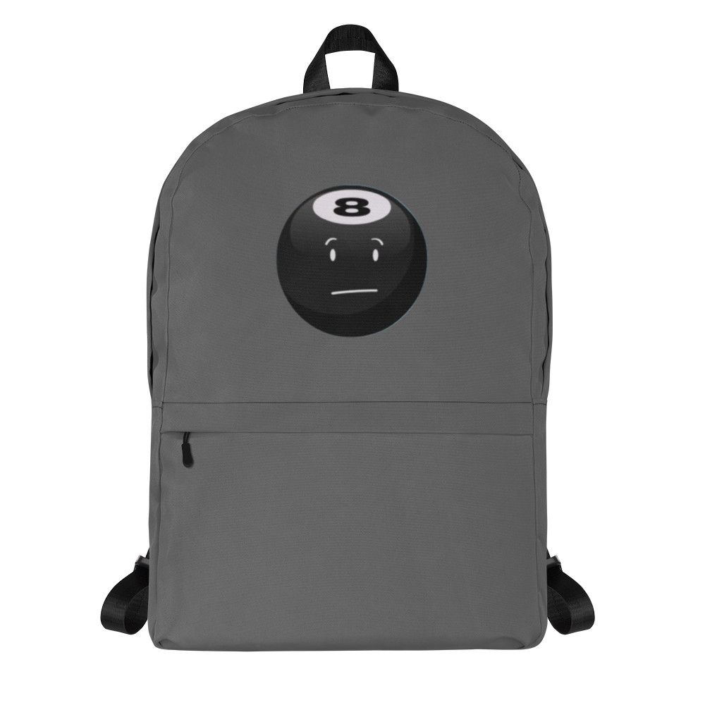 Battle For Dream Island BFDI 8 Ball Custom Print Gray Backpack