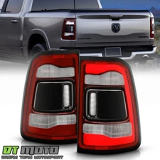 For 2019-2023 Ram 1500 Black w/ LED w/o Blind Spot Tail Lights Lamps Left+Right