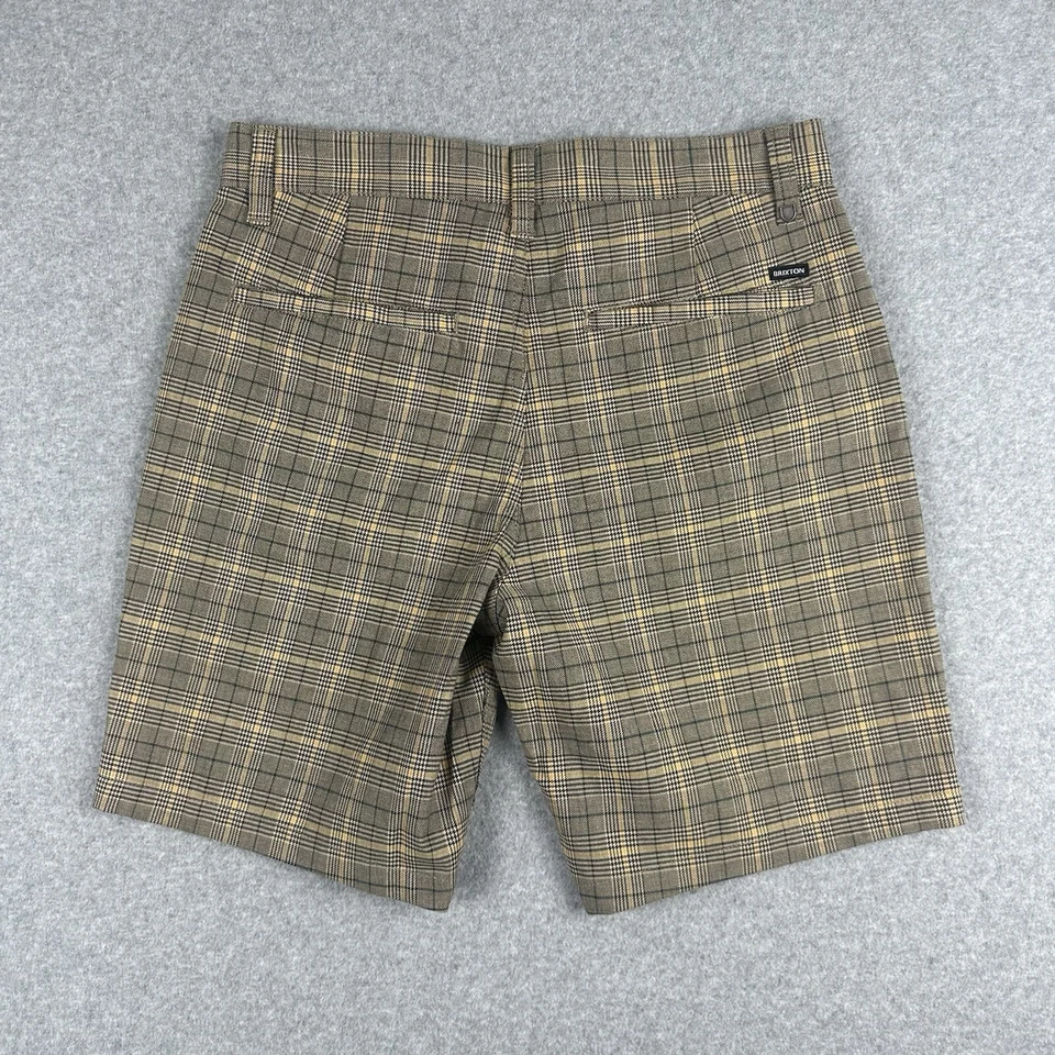 Pantalones Cortos Chinos Brixton Nuevo Con Etiquetas Elección Para Hombre Talla 31 Gris A Cuadros Surf Skate Ropa PVP $79 Foto 2 de 4