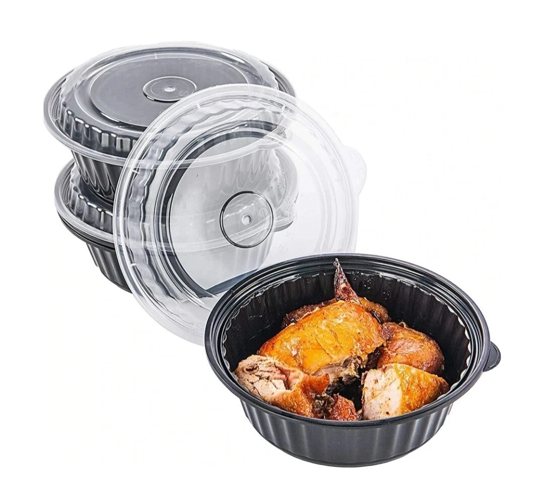 100 Set(200pcs) Meal Prep Reusable Microwaveable 24 oz Food Containers With Lids