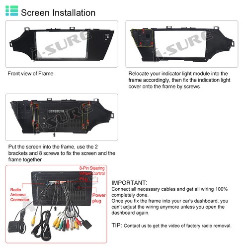Radio estéreo Carplay Android 14 6+128 GB para Toyota Avalon 2013-2018 GPS navegación LTE - Imagen 10 de 12