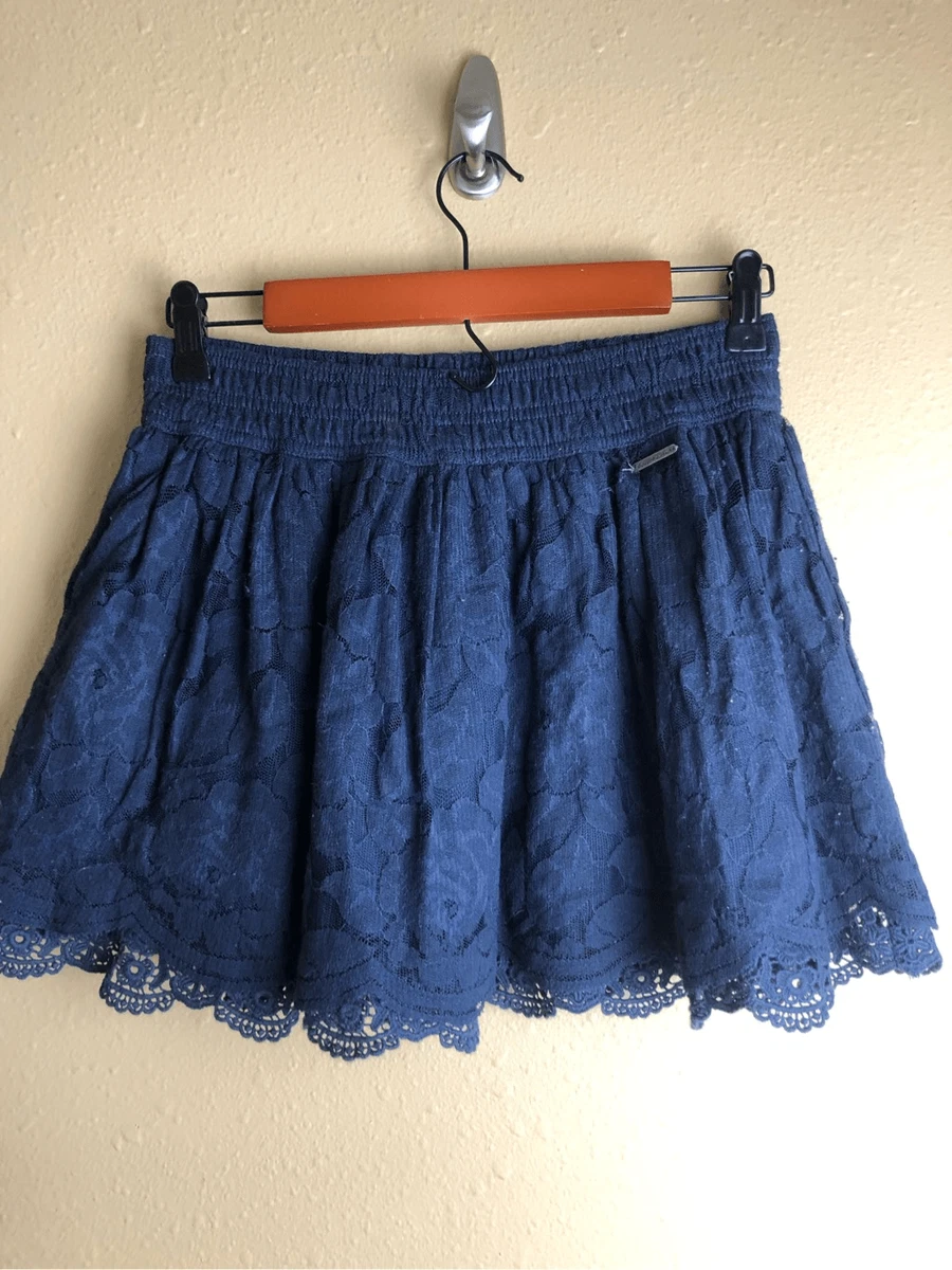 Navy blue top lace skirt