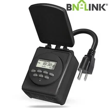 BN-LINK 7 Day Outdoor Heavy Duty Digital Programmable / Mechanical Outlet Timer