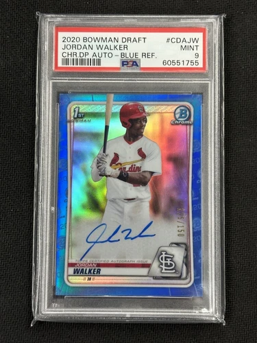 Jordan Walker 2020 Bowman Draft True Blue Auto PSA 9 Cardinals #CDAJW 125/150