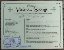 Glass Worktop Saver Recipe Chopping Board Victoria Sponge Cake Large Protector