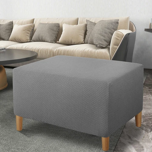 Fußhocker Stretch Bezug Hocker Ottomane Aufbewahrung Sofa Schonbezug Rechteck Schutz - Bild 13 von 40