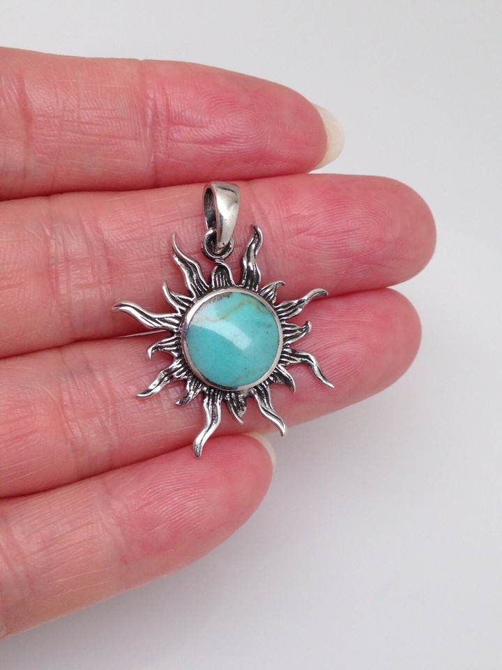 Turbulant NECKLACE - - Turquoise & Silver - NEW424