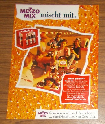 Seltene Werbung MEZZO MIX mischt mit - Eine frische Idee von Coca-Cola 1994