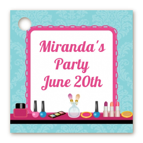 Glamour Girl Makeup - 20 Personalized Birthday Party Favor Tags