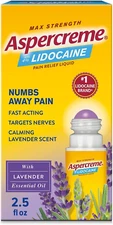 Essential Oils Lidocaine Pain Relief with No-Mess Roll-On Applicator, Max-Str...
