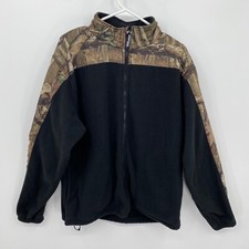 Break Up Infinity Men's Long Sleeve Full Zip Fleece Pullover Black Mossy Oak L