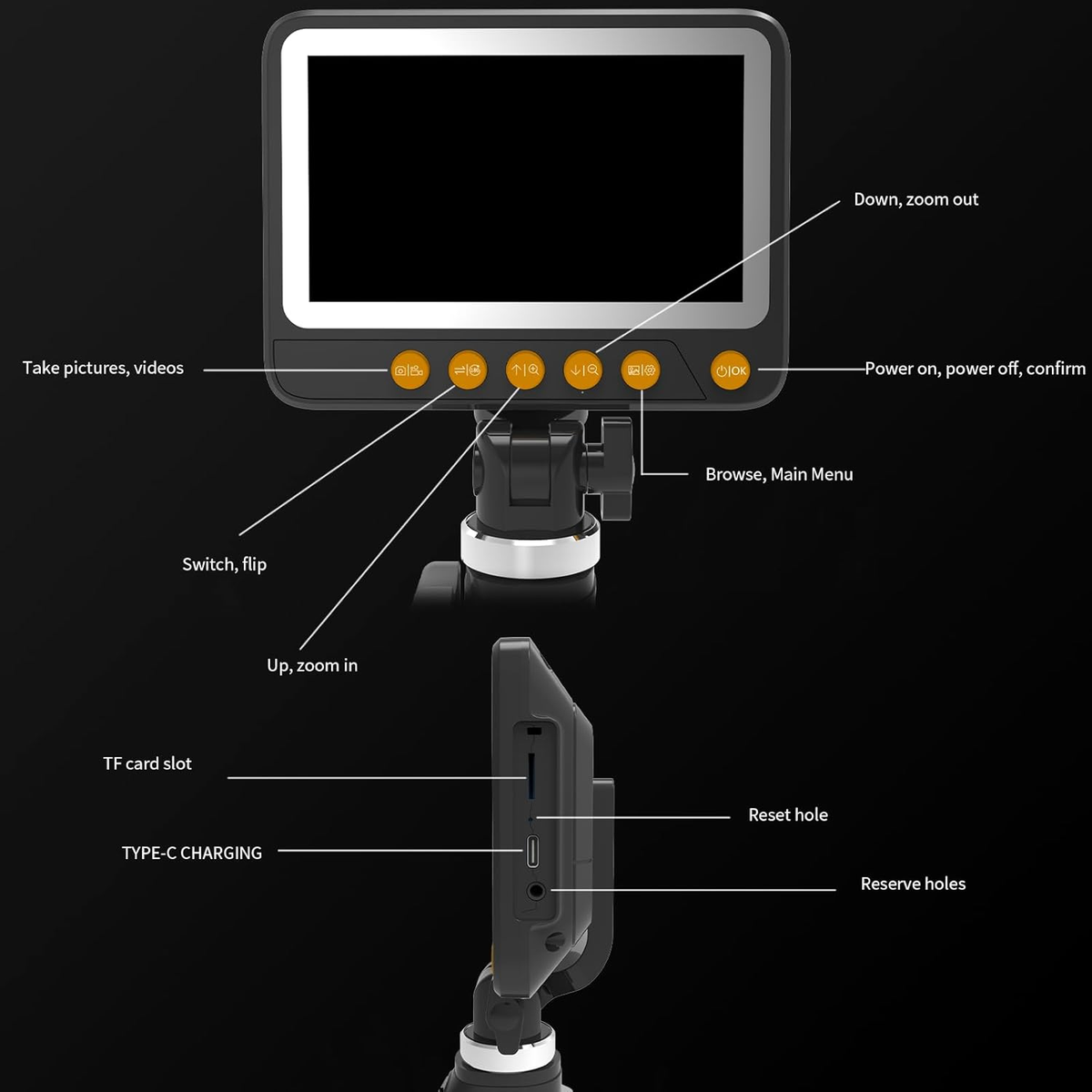 ZX1-P1 Two-Way Articulating Borescope with Light, 0.33In