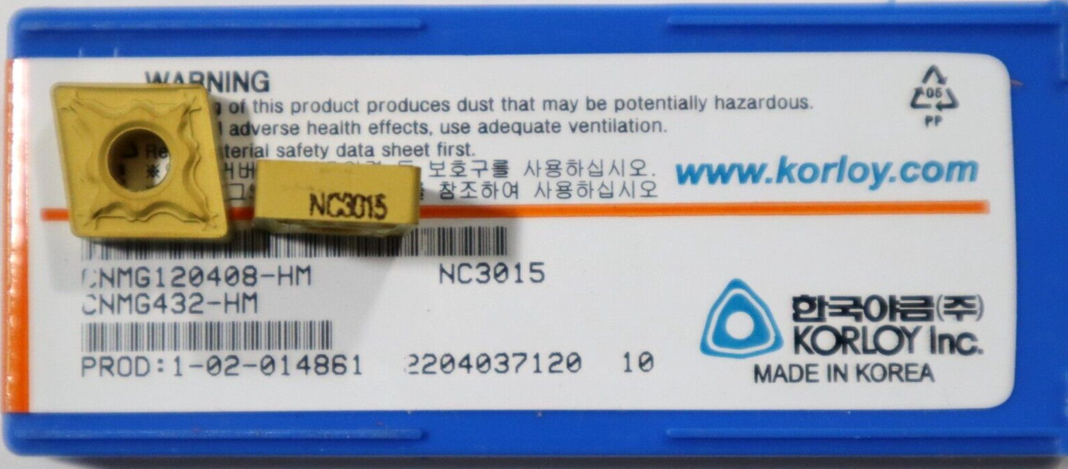 10pcs, KORLOY, CNMG 432HM NC3015 CARBIDE INSERTS, 102014861 eBay