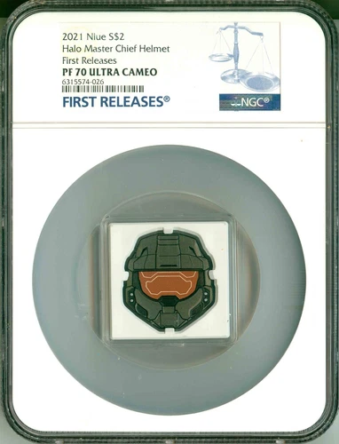 2021 Niue S$2 Halo Master Chief Helmet First Release NGC PF70 UC Box & COA OGP