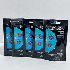 Dylon Permanent Fabric Dye Bahama Blue 1.75 oz Lot of 5 Tie Dye Clothing