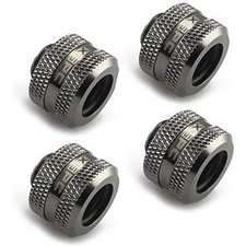 XSPC G1/4" to 14/10mm PETG Triple Seal Fittings Black Chrome 4-Pack
