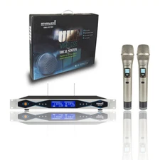 STARAUDIO 2 Channel UHF Handheld Wireless Microphone System 2CH KTV Church Mic