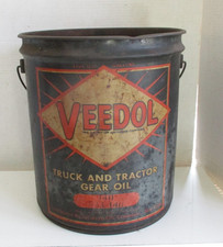 Vintage Veedol Truck & Tractor Gear Oil 5 Gallon Can