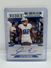 JUSTIN EBOIGBE 2024 CONTENDERS ROOKIE TICKET AUTOGRAPH BASE RC AUTO Chargers