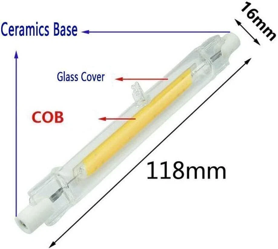 R7s LED 220V 20W 10W 118mm 78mm Glasröhre Glühbirne COB Ersetzen Halogenlampe - Bild 3 von 4