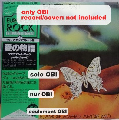 FAUSTO LEALI Amore Dolce, Amore Amaro, Amore Mio Japan (K22P-227) ***Only OBI***