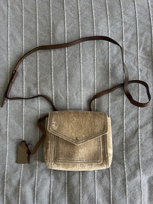 Brunello Cucinelli Velvet Monili Crossbody Bag, beige, adjustable leather strap