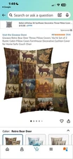 Giwawa Retro Bear Deer Throw Pillow Covers 16x16 Set Of 2. For Home For Couch