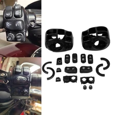 Aluminum Handlebar Control Switch Housing Cap Button For Harley Road King	FLHR