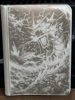 Gyarados and Magikarp Laser Engraved Zipper 9 Slot 360 Card Binder Pokemon