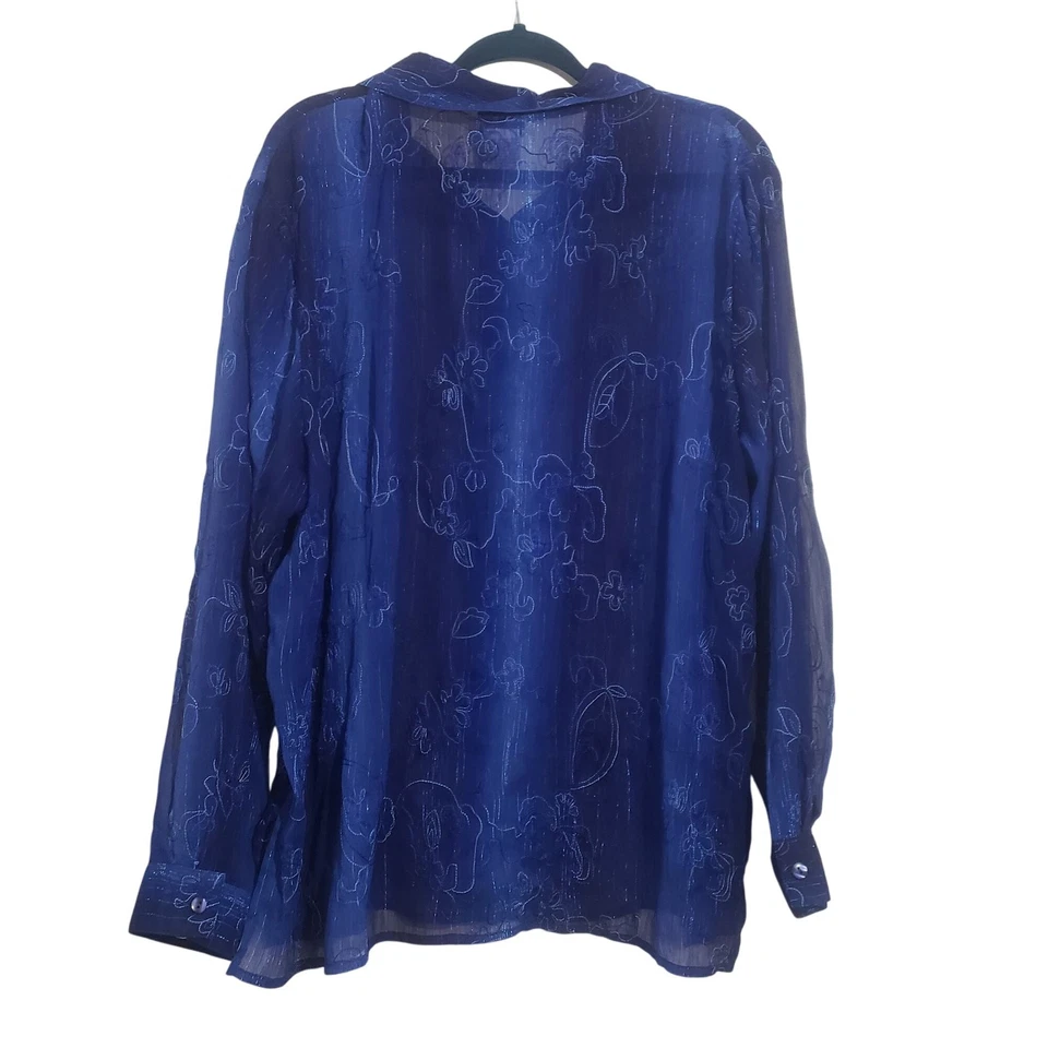 Blusa BonWorth para mujer transparente con botones talla XL Y2K de colección transparente brillante Fairycore Foto 2 de 4