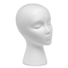 Female Styrofoam Mannequin Head Wig Hat Display Stand Foam Art Painting 24 White