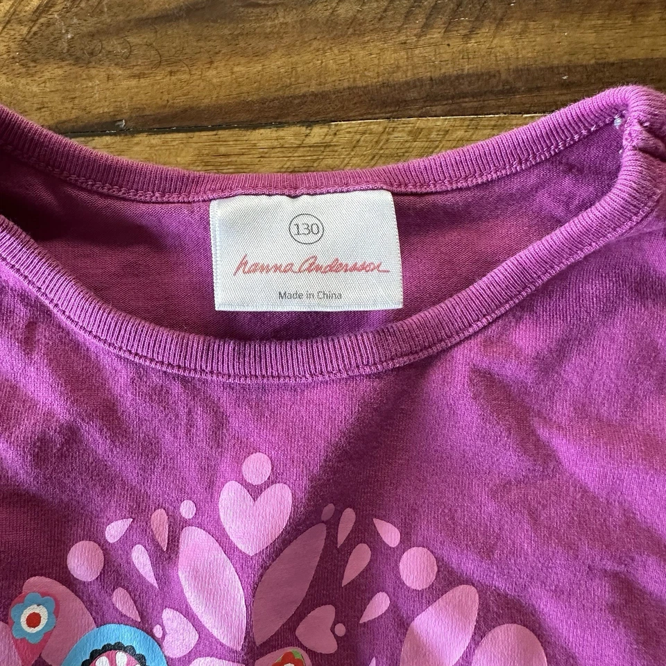 Camiseta Hanna Andersson Niñas Talla 8 130 cm Manga Larga Estampado Gráfico Peral Foto 4 de 4