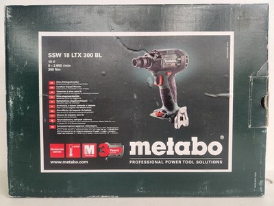 [Expedited]Metabo SSW-18-LTX-300-BL Cordless Wrench 300 Nm Torque Bare Tool 18V