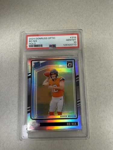 2024 Donruss Optic Bo Nix Holo Prizm RC #209 PSA 10 Gem Mint Rookie Broncos