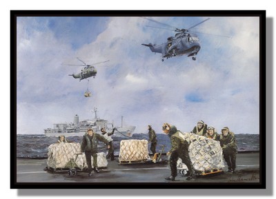 Westland Sea Kings HMS Invincible RFA Fort Grange Falklandinseln Bild kostenloser Versand UK
