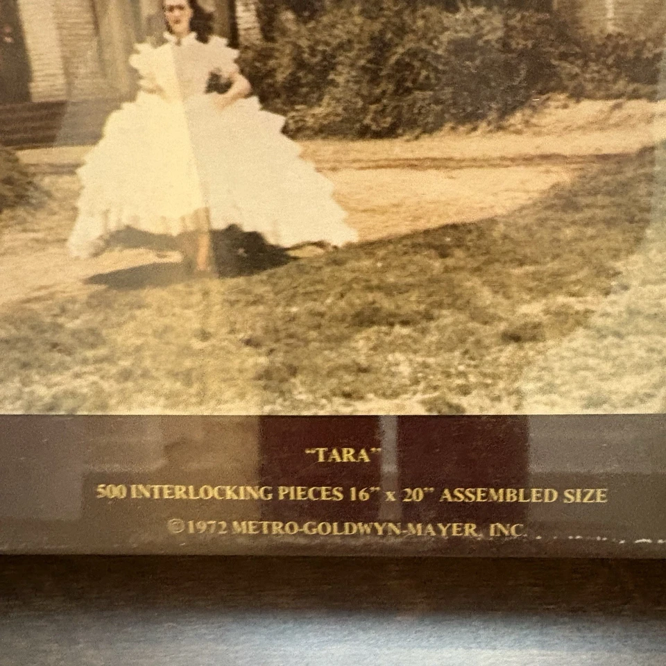 Rompecabezas de 500 piezas 1972 Lo que el viento se llevó "TARA" NUEVO EN PAQUETE NUEVO EN PLÁSTICO Foto 2 de 4