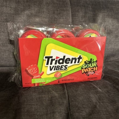 Trident Vibes SOUR PATCH KIDS Redberry Sugar Free Gum 6 40 Piece Bottles 10/25