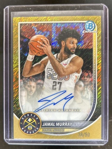2025-26 Bowman Jamal Murray Chrome Auto Gold Shimmer Refractor #/50 Nuggets