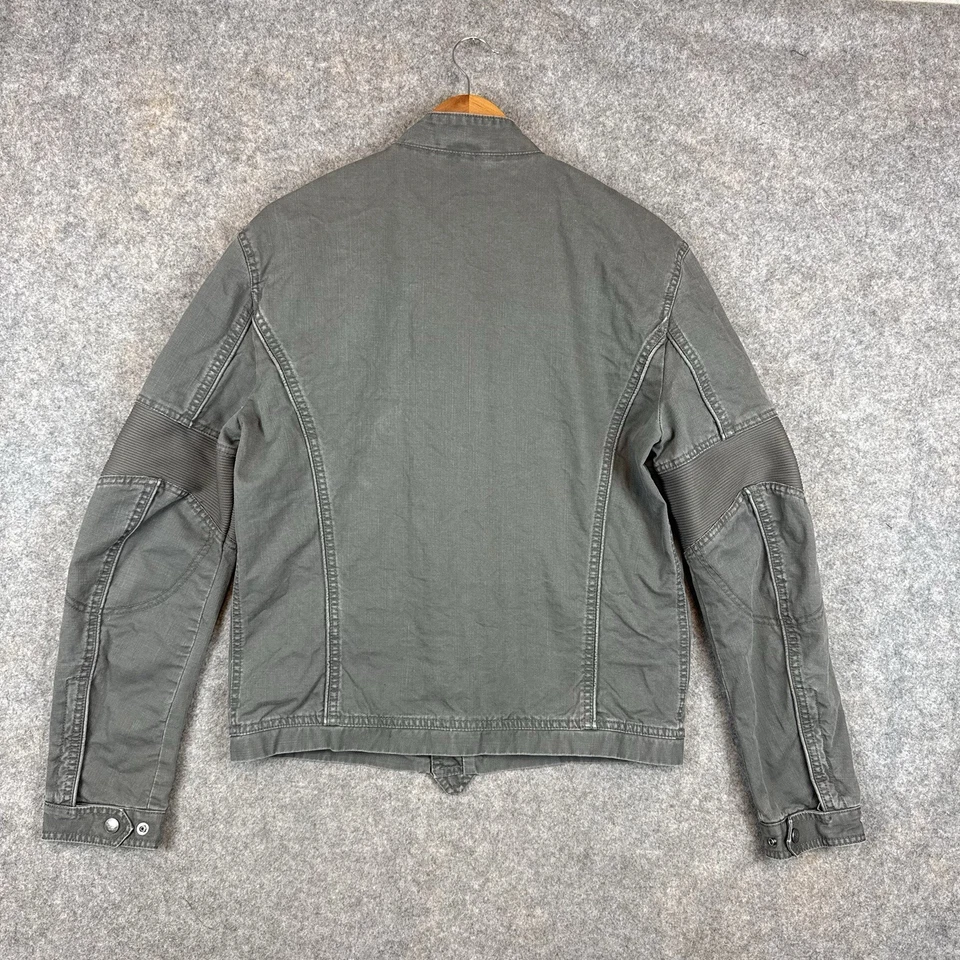 Chaqueta de Motociclista Armani Exchange Para Hombre Gris Medio Moto Corredor Bombardero Lona Cremallera Completa Foto 2 de 4