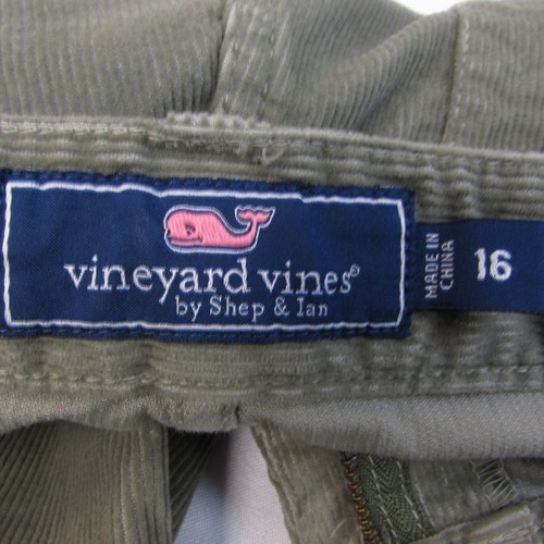 Vinyard Vines Girls Green Corduroy Pants Size 16 Mid Rise Straight Adjust Waist - Picture 8 of 13