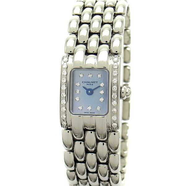 Chaumet Khesis Diamond Bezel Blue Shell Dial Ladies Watch From