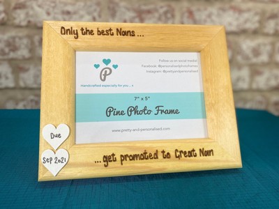 Neues Großelterngeschenk | Die Besten werden gefördert | Personalisierter Bilderrahmen aus Holz 