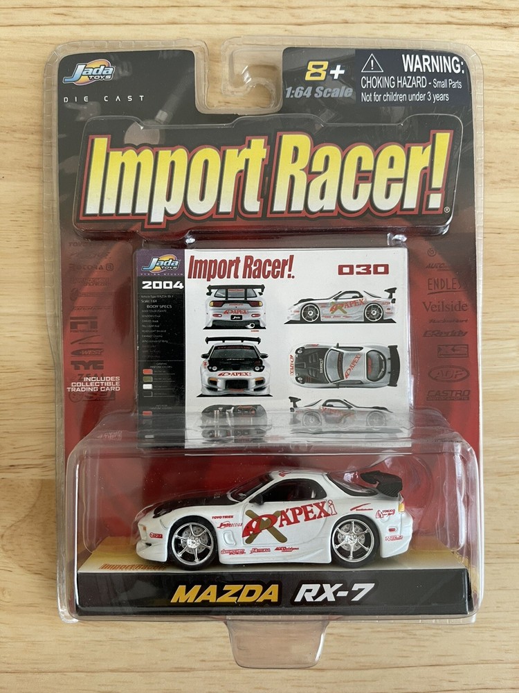 Jada Toys Import Racer Mazda RX-7 1/64 Scale Diecast Model Car. New, Sealed.