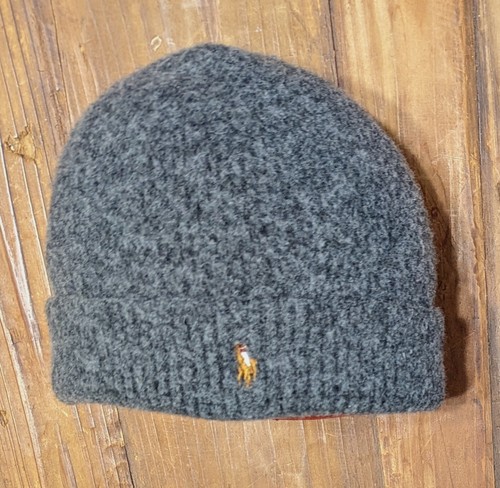 Polo Ralph Lauren 100% Merino Wool Winter Watch Cap Gray Unisex Small - Afbeelding 1 van 3