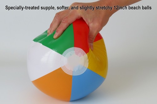 Specially-treated more supple, much softer, slightly stretchy 12inch beach balls - Picture 3 of 6