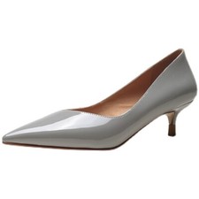 Womens Low Heel Shoes Slip On Pointy Toe Kitten Office Ol Shoes Patent Leather