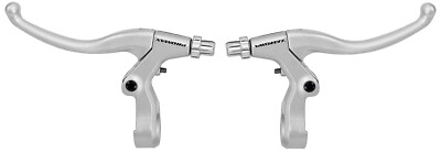 Fahrrad Bremshebel Paar, Promax 3-Finger für V-Brake & Cantilever-Bremsen silber