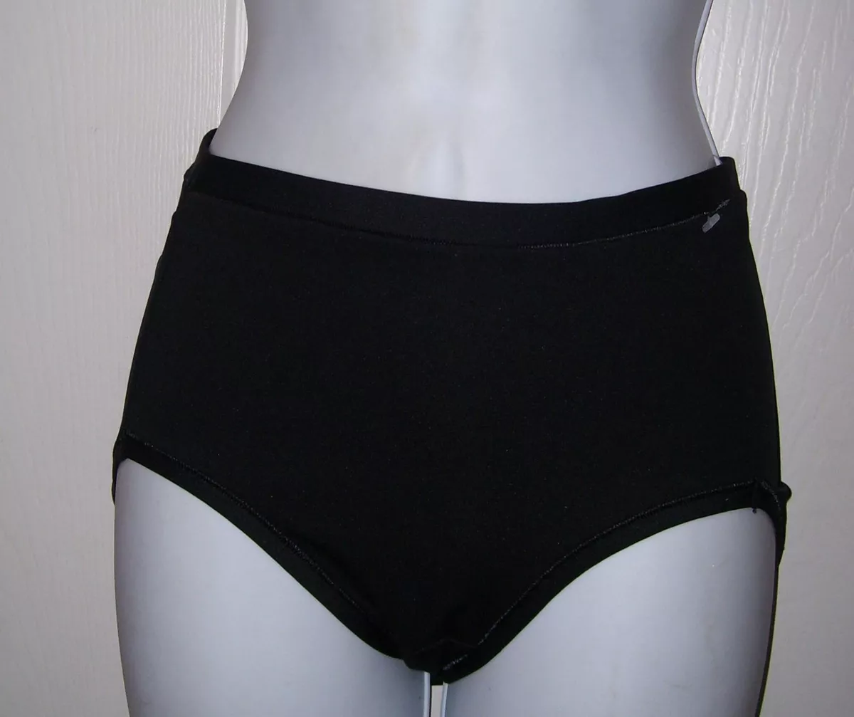 Hanes Women’s Size 7 Large Panties Black Briefs Stretch Textured Fabric